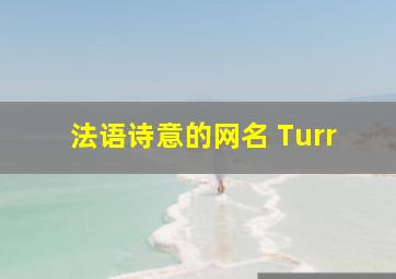 法语诗意的网名 Turr